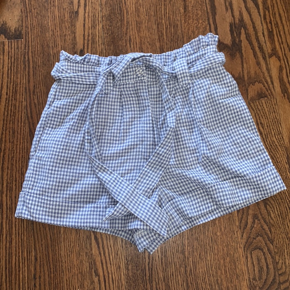 Gingham Print high waisted shorts